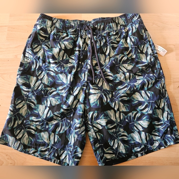 Men's Palm Leaf Design Swim Trunks sz Small NWT - Picture 1 of 3